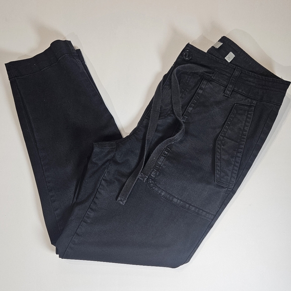 Vince Pants - Vince Womens Casual Pants Size 8 Black Adjustable Straight Leg Goth Grunge Style